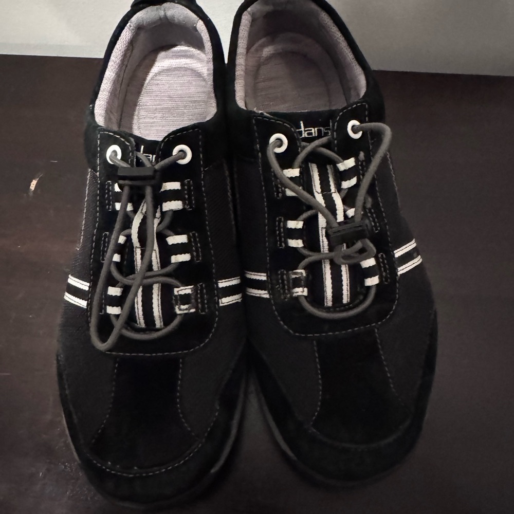Dansko Helen Black and White Women's Suede Sneakers